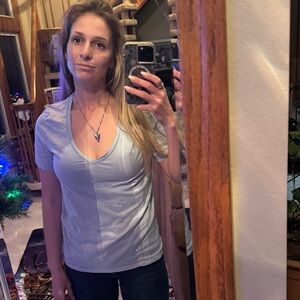 Old Navy Light Blue Women's Short Sleeve Tee